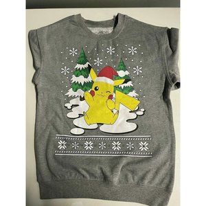 Pokemon Women's Ugly Christmas Crew Sweatshirt, Grey, Size Small